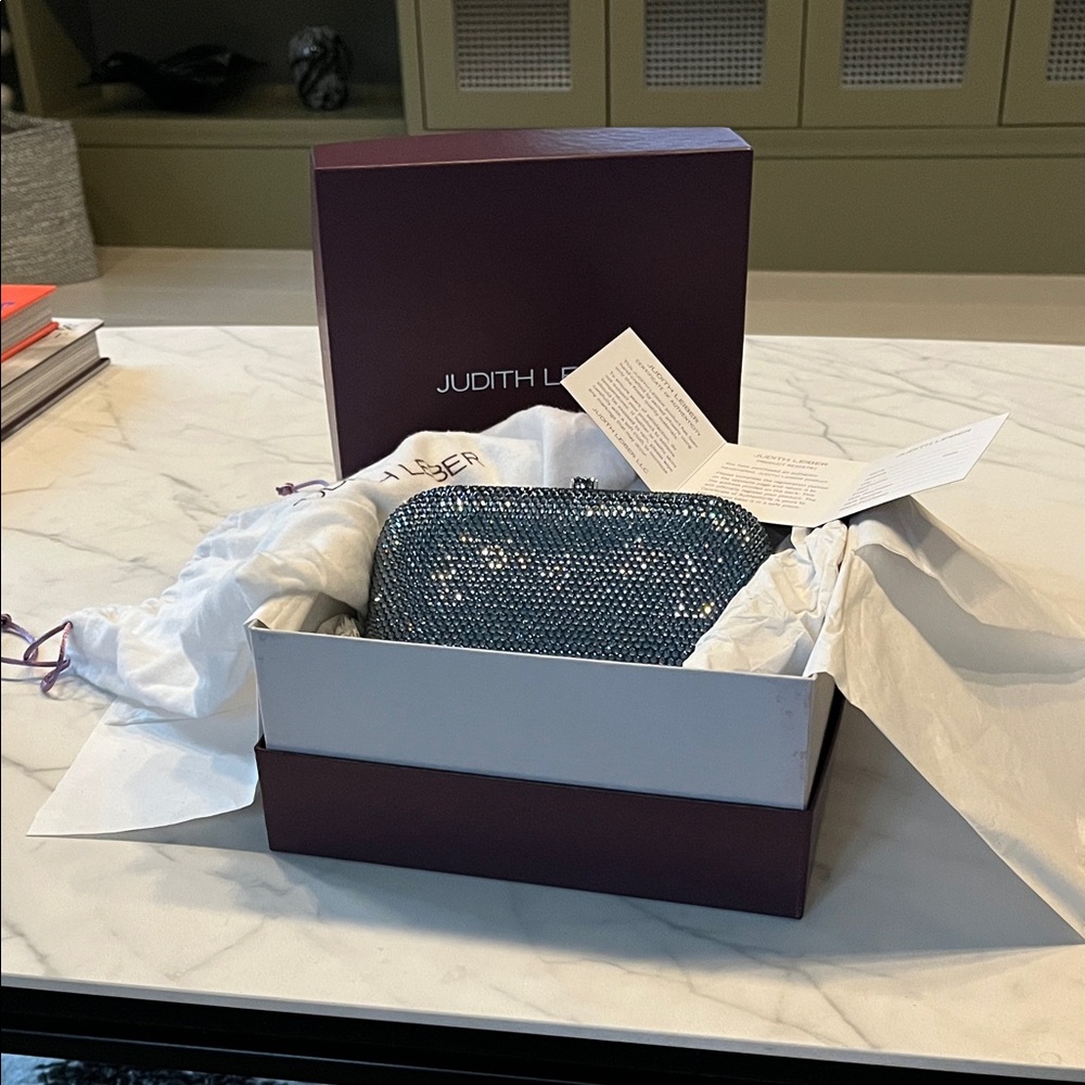 Judith Leiber Sparkling Blue Crystal Clutch - Picture 9 of 13